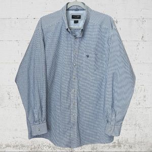 Ariat Pro Series Blue & White Button Down Long Sleeve Shirt Size XXL